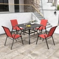 thumbnail image 4 of Patio Chairs Set of 6, Stackable Outdoor Dining Chairs for All Weather Textilene Fabric & Metal Frame, Outdoor Chairs Set for Backyard Deck Garden, 4 of 8