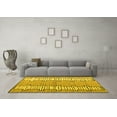 thumbnail image 3 of Ahgly Company Machine Washable Indoor Round Abstract Yellow Modern Area Rugs, 8' Round, 3 of 4