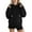 01 Black, variant on Fewfanhot Women's Fashion Hoodies & Sweatshirts Solid Basic Fleece Loose Hoodie Sweatshirt Long Sleeve Kangaroo Pocket Drop Shoulder Pullovers Top