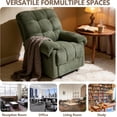 thumbnail image 3 of Overstuffed Recliner Chair for Adults, Home Theater Lounge Seating Armchair, Manual Reclining Reading Chair for Small Space Living Room Bedroom, Army Green, 3 of 9