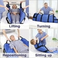 thumbnail image 4 of Multipurpose 48" x 40" Positioning Bed Pad with Reinforced Handles - Reusable & Washable Transfer Sheet for Turning, Lifting & Repositioning - Double-Sided Nylon Fabric, Blue, 4 of 5