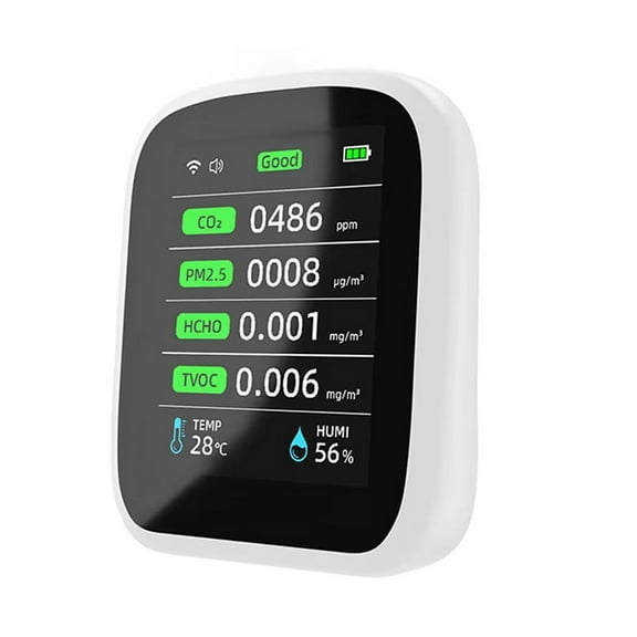 TOP! Tuya WIFI 8 &1 Air Quality Monitor HCHO TVOC PM1.0 PM2.5 PM10 Tester Temperature Humidity Meter Carbon Dioxide Detector