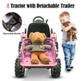 thumbnail image 2 of 24V Kids Ride on Toys Cars with Parental Remote, 3 Speed Toddler Ride on Tractor with Trailer, Kids' Electric Vehicle Car with MP3, Bluetooth, Battery Powered Riding Toys for Girls Aged 3-6, Pink, 2 of 8