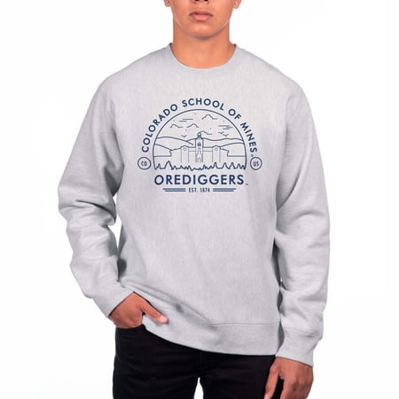 Men's Uscape Apparel Gray Colorado School of Mines Orediggers Premium Heavyweight Crew Neck Sweatshirt