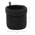 thumbnail image 3 of Unique Bargains 2 Packs Woven Storage Basket Round Bin for Key Tray Black 5.1*5.5in, 3 of 5