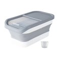 thumbnail image 3 of CHOK Dog Cat Food Storage Container  Food Storage Box  22lbs Large Capacity Kitchen Rice Bin  Collapsible Dog Food Container for Pet Food  Flour Khaki, 3 of 10