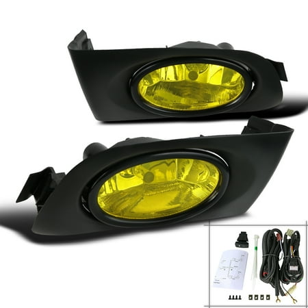 Civic Si Yellow Fog Lights Spec-D Tuning For 2001-2003 Honda Civic Yellow/Amber Lens Fog Lights Bumper Lamps W/ Switch + H11 Bulbs (Left+Right) 2001 2002 2003 ()