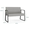 thumbnail image 4 of Waterfall Reception Waiting Room Sled Base Loveseat / Silver Steel / Blue, 4 of 5