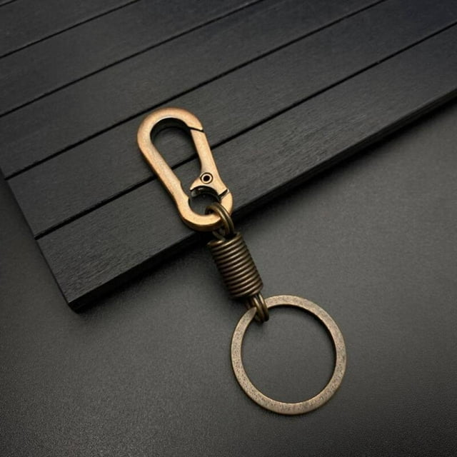 Carabiner Keychain Key Chain Ring Holder Organizer Spiral Retractable Spring Coil Keychain Anti-rust Key Clip