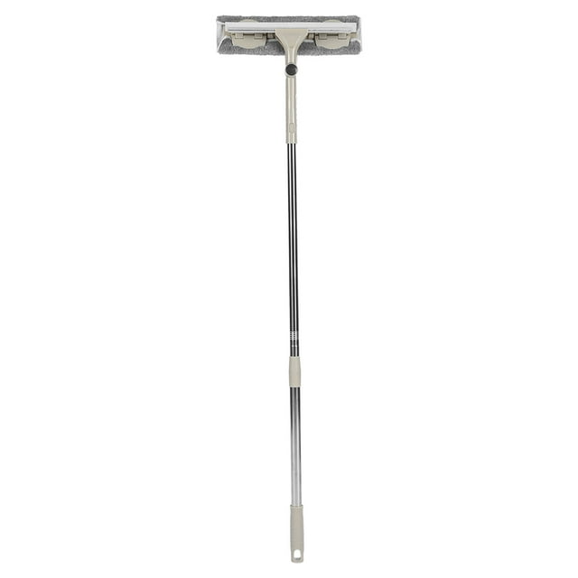 Window Cleaning Brush-Khaki Double-Sided Long Rod Rotate Window Cleaner Wiper Squeegee Cleaning Brush Cleaning Tool