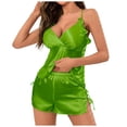 thumbnail image 1 of FAIWAD Satin Pajamas Set for Womens Sleeveless Strape Crop Tops and Elastic Shorts Comfy Spring Nightwear Set, 1 of 7