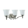 thumbnail image 5 of Aspen Creative 62022-2, 3-Light Bathroom Vanity, 23" Wide, Transitional Design, Satin Nickel, 5 of 6
