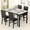 White/Black, variant on MIERES 4-Person Dining Table and Chair Set, Marble Kitchen Dining Table and Chair Set, with 4 Striped Velvet Dining Chairs, Suitable for Apartments, Breakfast Nooks, and Dining Rooms (White/Gray)
