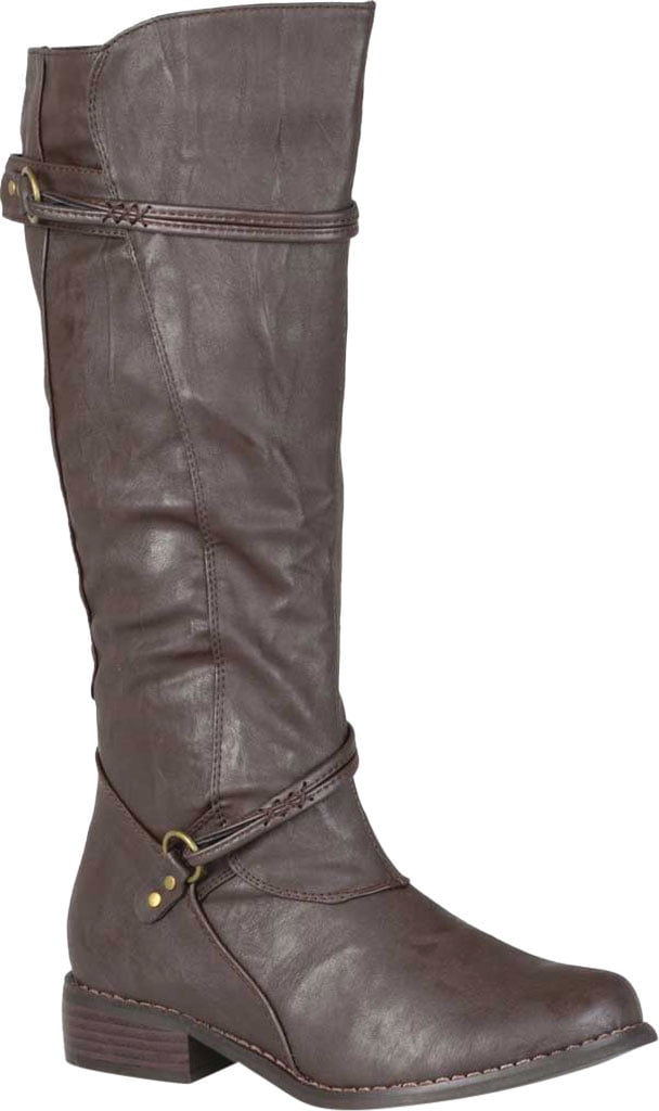 Journee Collection Womens Walla Leather Closed Toe Knee High Fashion Boots