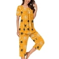 thumbnail image 6 of JOANKDMI 2 Piece Womens Pajama Costume Set Creepy Spider and Web Chic Short Sleeve Sleepwear Loungewear Outfit for Halloween Theme Party Roleplay Novelty Apparel, S-3XL, 6 of 6