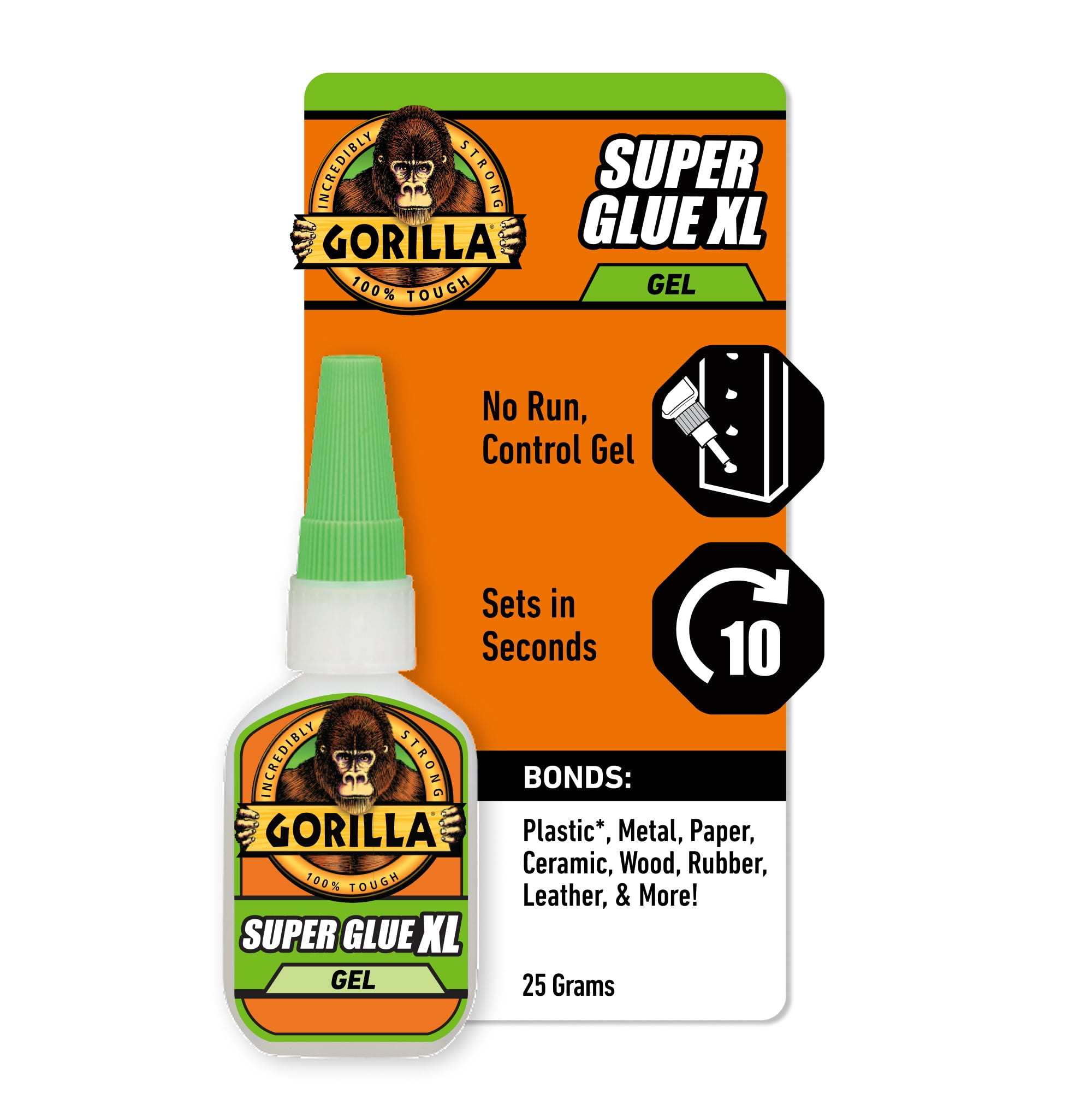 Gorilla Glue Super Glue Clear Gel, Fast Drying, Wood Bonding, 15