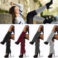 thumbnail image 5 of Liwarace Women Solid Color Knitted Leg Warmers Winter Warm Boot Cover Crochet Long Socks Light Gray, 5 of 12