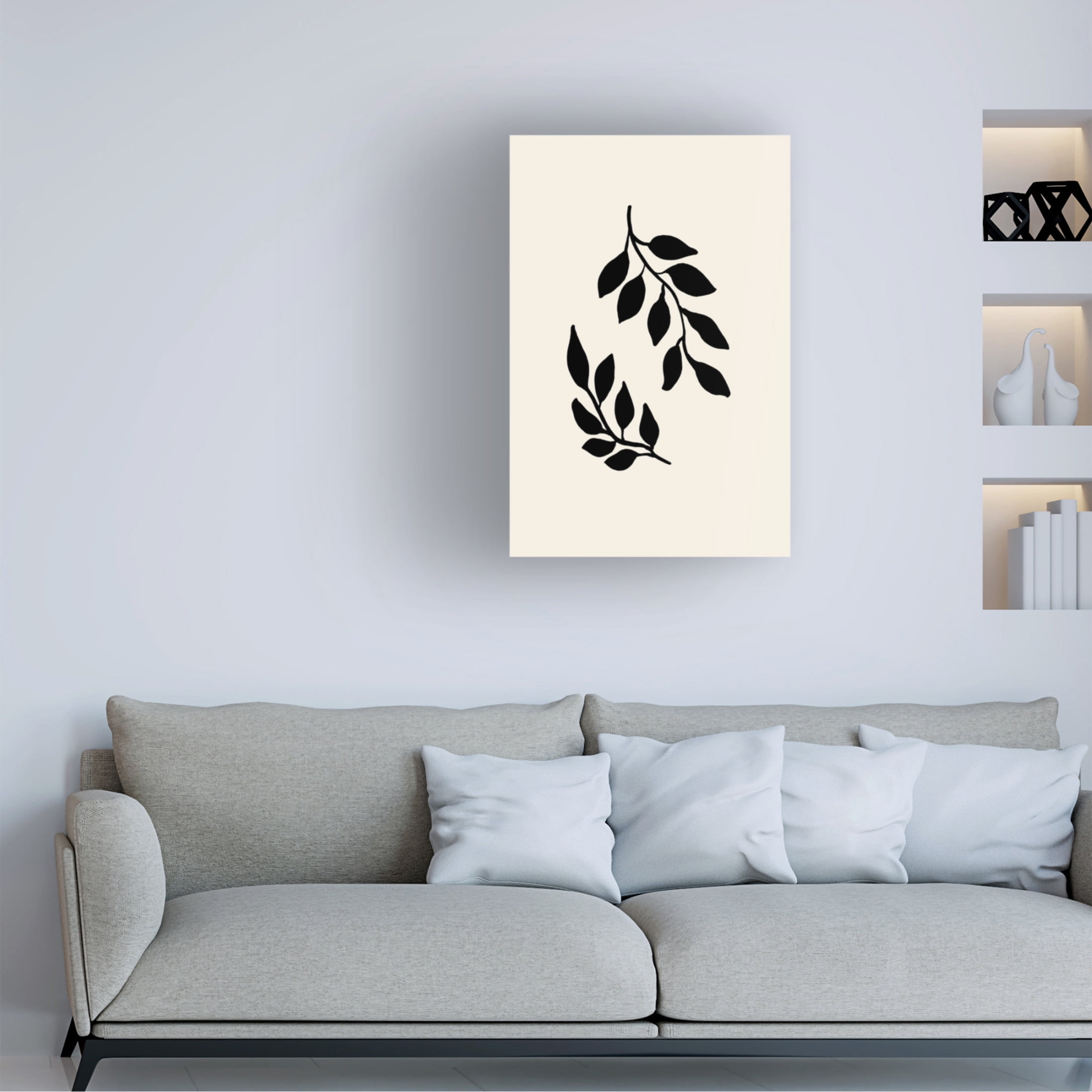 Canvas Wall Art - Pictufy Studio 'Black Twigs' Wall Art for Living Room, Bedroom, or Office Décor by Trademark Fine Art - 22 x 32 Inches