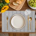thumbnail image 4 of Gray Striped Placemats Set of 6, Modern Abstract Art Geometric Stripes Placemats for Dining Table, Place Mats for Kitchen Tabletop, Waterproof Wipeable Dining Table Mats Set, 4 of 9