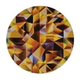 thumbnail image 2 of WYYP  Round Edge Closing Tablecloth, Abstract Elastic Edged Tablecloth, Cubes and Blocks Geometric Digital Graphic Art, Fit Round Tables, for Outdoor Indoor Use, Black Yellow Brown White, 2 of 7