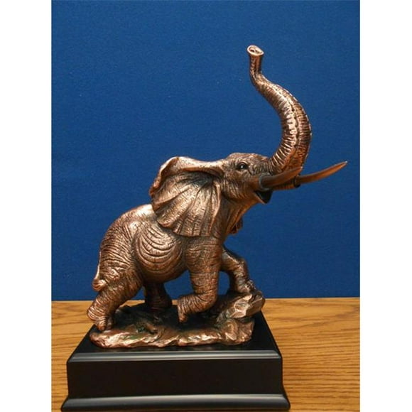 Marian Imports F13018 Sculpture en Résine Plaquée Bronze d'Éléphant - 8,5 x 6 x 10,5 Po.