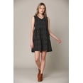 thumbnail image 5 of Made by Johnny Women's Casual Sleeveless V-Neck Loose Flowy Swing Shift Dress XL BLACK_POLKA, 5 of 5