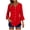 Red women's 3/4 sleeve v neck blouse a1, variant on thefmos Women's Summer 3/4 Sleeve V Neck Button Down Blouse Casual Solid Basic Pullover Tops Dressy Loose Fit Vacation Fashion Clothes, Green 2XL