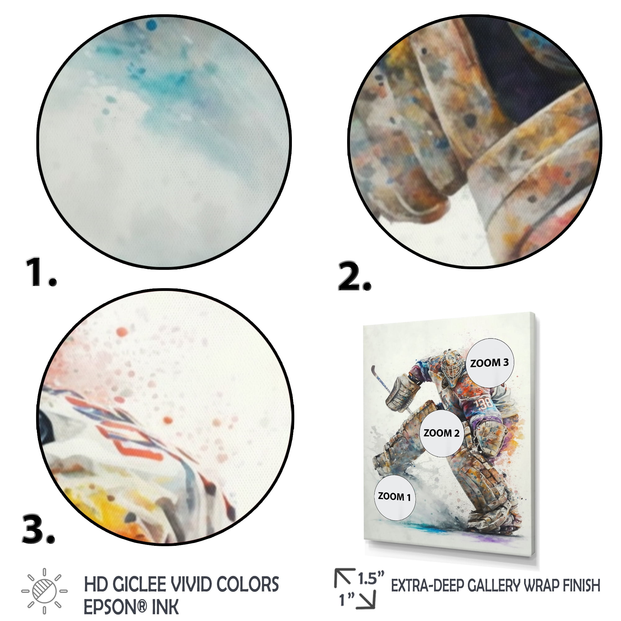 Designart Hockey Goalie On Ice During Play III Canvas Wall Art