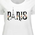 thumbnail image 4 of Inktastic Paris Eiffel Tower with Flowers Women's Plus Size T-Shirt, 4 of 5