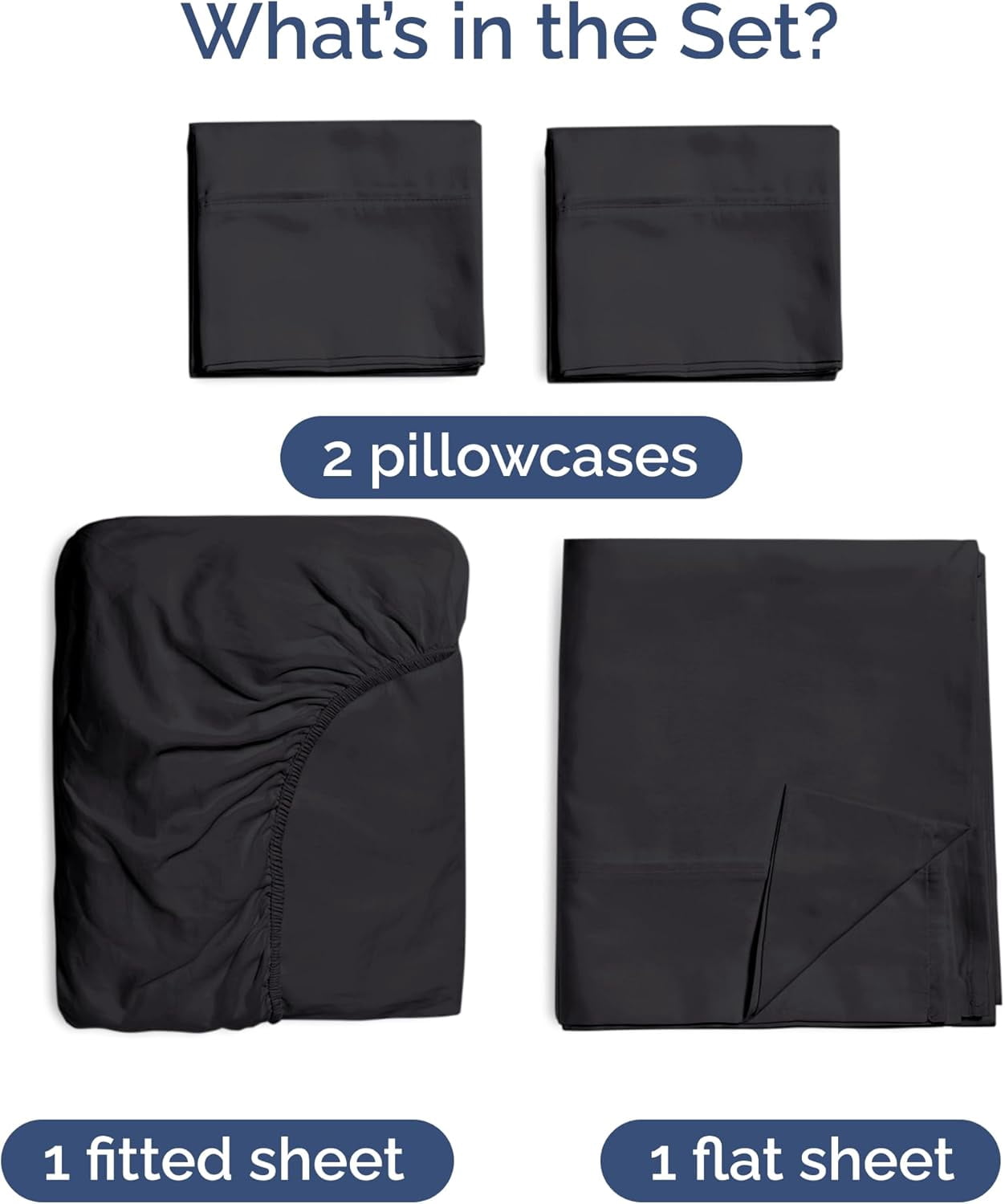 CGK Linens 4-Piece Luxury Bamboo Cooling Sheet Set - Queen Size 100% Bamboo Derived Rayon Premium Bed Sheets, Black