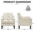 thumbnail image 6 of VINGLI Mid-century Modern Accent Chair,Beige Fabric Accent Chair for Living Room Upholstered Armchair with Scooped Arms for Bedroom,Apartment,Studio,Office,Waiting Room, 6 of 6