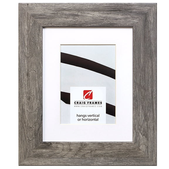 Craig Frames 74030 18x24 inch Faux Gray Barnwood Picture Frame Matted for a 12x18 Photo