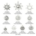 thumbnail image 4 of 1Set 100G Tibetan Style Alloy Pendants Sun Silver 14~34x12~31x1.5~3.5mm, 4 of 5