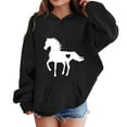 thumbnail image 3 of Tiijoy Toddler Girls Horse Graphic Hoodie Loose Hooded Sweatshirt Top, Sizes 4-5T, 3 of 3