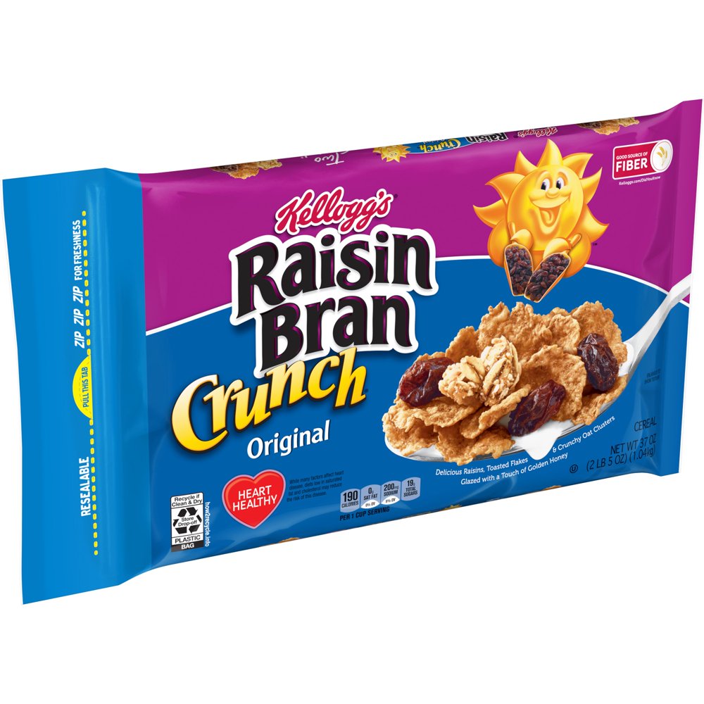 Kellogg's Raisin Bran Crunch Breakfast Cereal, Original, Good Source of