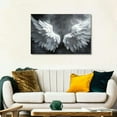 thumbnail image 5 of Shadudu  Large Black and White Canvas Wall Art, Angel Wings Wall Art Decorative Painting Modern Abstract Canvas Painting  Print Living Room Bedroom Home Decor 36x24in, 5 of 7