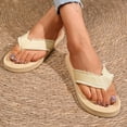 thumbnail image 2 of Fesfesfes Women's Flat Metal Beach Sandals Comfortable Casual Versatile Spring Summer Outdoor Wear Fashionable New Slip-On Lightweight Sandals for Walking Travel(Beige#1,US 7.5), 2 of 8