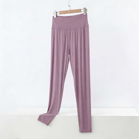 ylioge M-5X Plus Size Pajama Pants for Women Elastic High Waisted Modal-Trousers Womens Casual Solid Color Stretchy Straight Leg Homewear Pajamas Pant