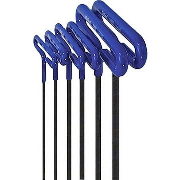 Eklind 55166 6-Piece Metric Cush Grip Hex T-Key Set with Pouch, 6-Inch Arm