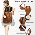 thumbnail image 6 of HONGLONG Womens Casual Backpack Purse, PU Leather Anti-Theft Backpack for Women, Stylish Travel Shoulder Bag Brown, 6 of 8