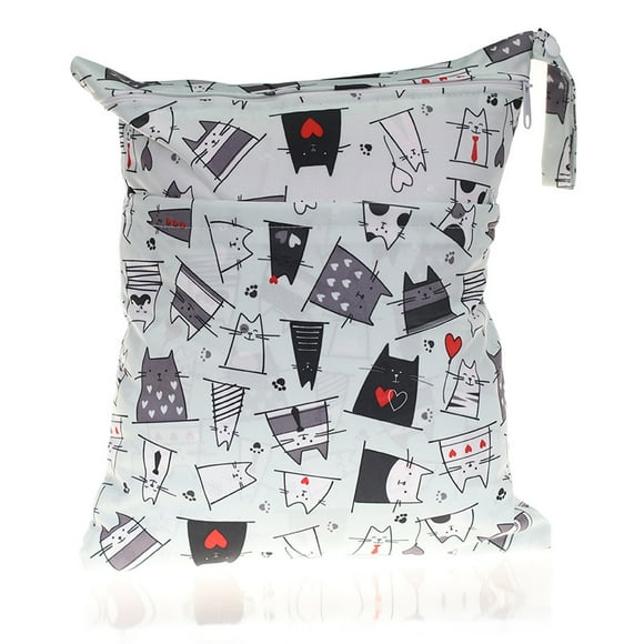 Bolsa de pañales con botón a presión y doble cremallera, bolsa impermeable, bolsa de pañales con botón a presión, bolsa impermeable