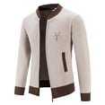 thumbnail image 4 of Fesfesfes Fleece Coat for Men's Fashion Fall And Winter Plaid Hooded Fleece Knitted Sweater Sweater Jacket, 4 of 5