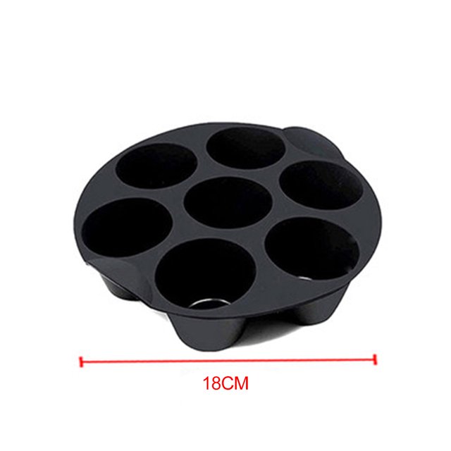 Molde de silicona para freidora de aire, 7 cavidades, magdalenas, magdalenas, tazas para hornear, molde para pasteles (18 cm) Ehuebsd Libre de BPA