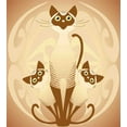 thumbnail image 3 of Ambesonne Animal Duvet Cover Set, 3 Siamese Cats, King, Pale Brown Tan, 3 of 3