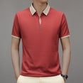 thumbnail image 7 of Summer Waffle Contrast Color Men's Fashion Casual Polo Shirt, 7 of 7