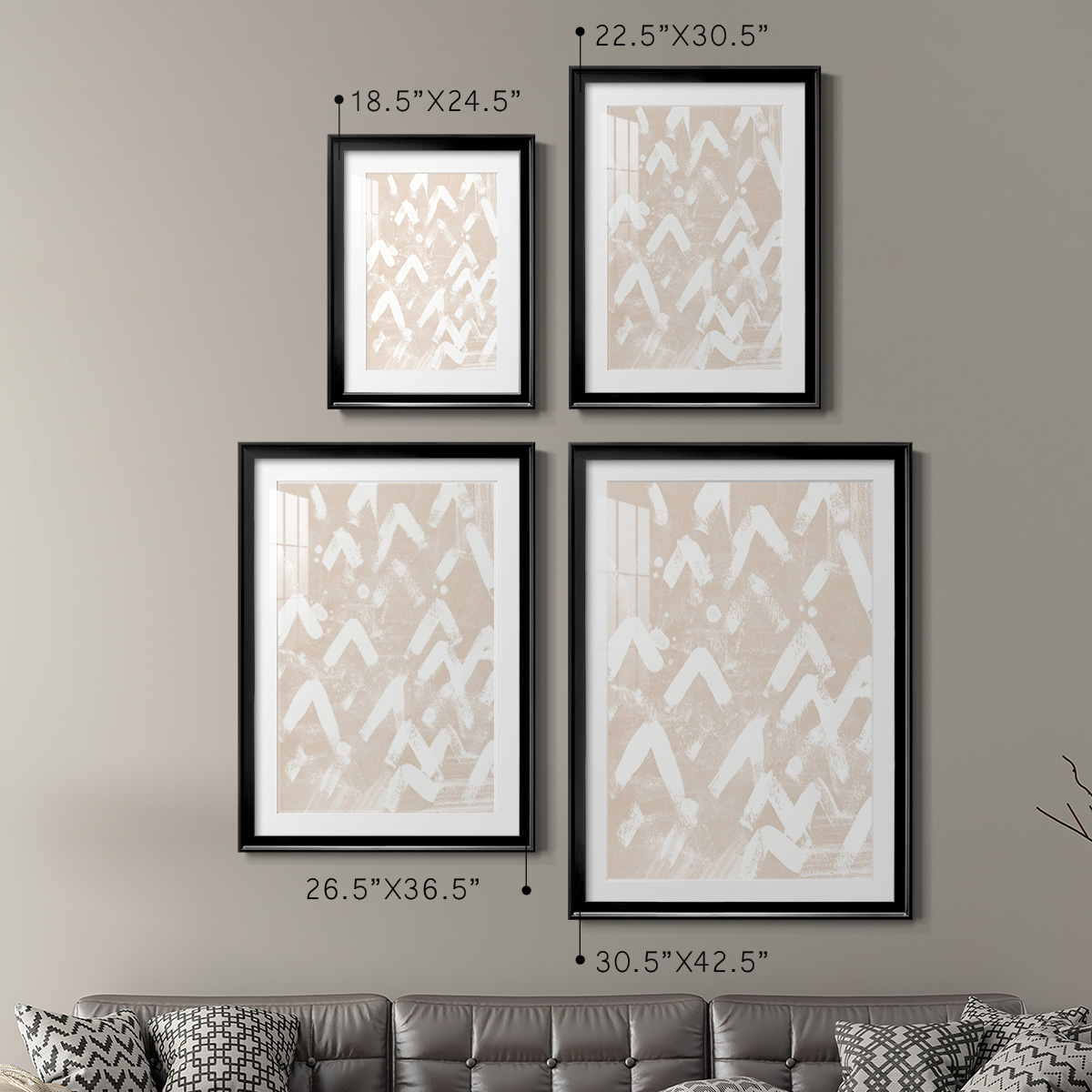Wexford Home Earth Etching III Premium Framed Print, 22.5" x 30.5" - Ready to Hang, Black (Set of 2)