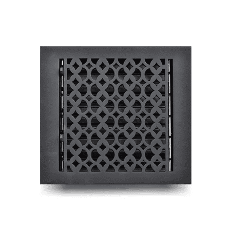

Cast Aluminum Floor Register with No Holes | Modern Design Heavy Duty Cast Aluminum | Size 9 X 9 VR-100 | Black