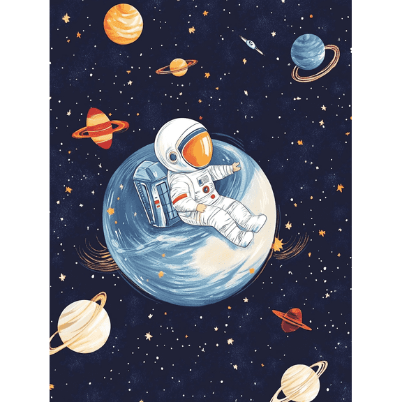 Astronaut Space Canvas Print/Painting, Suitable for Living Room, Bedroom, Office, Study, and Gallery Wall Decor