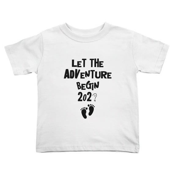 Let The Adventure Begin 202? Funny Toddler T Shirts for Boys Girls (White, 3T)