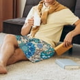 thumbnail image 3 of Haiem Vintage Floral Butterflies Men's Pajama Short with Soft Woven Cotton Elastic Waistband Sleep Short-XX-Large, 3 of 9